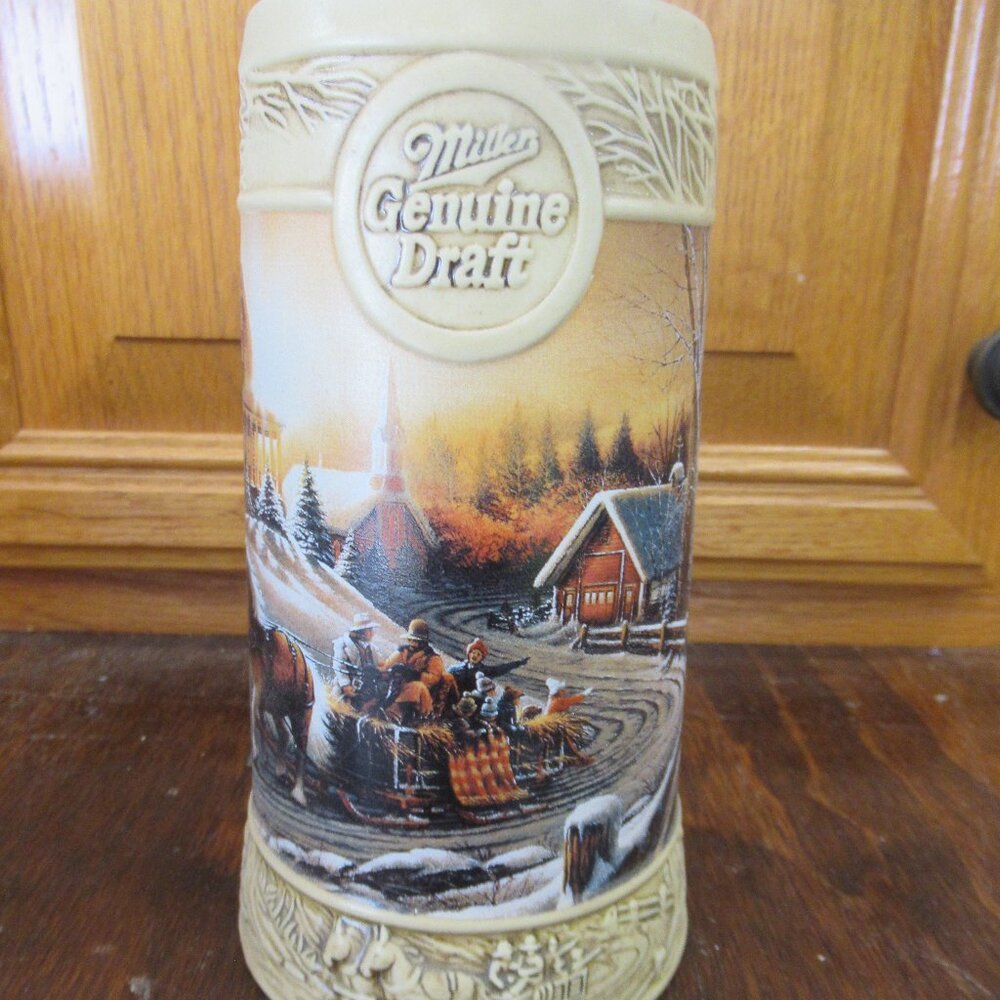 Miller Genuine Draft Stein The Ducks Unlimited Pleasures of Winter #107412
